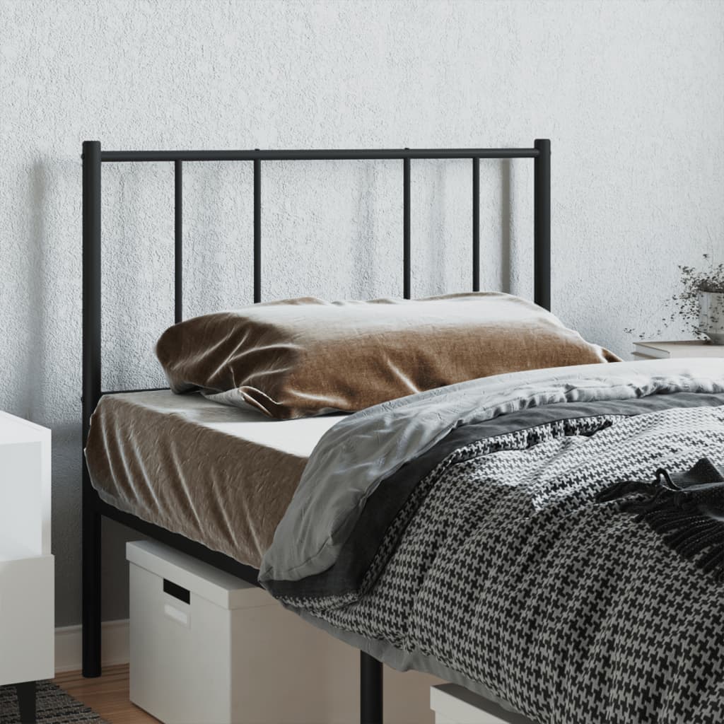 Utskiftbar sengegavl i metall svart 107 cm vidaXL
