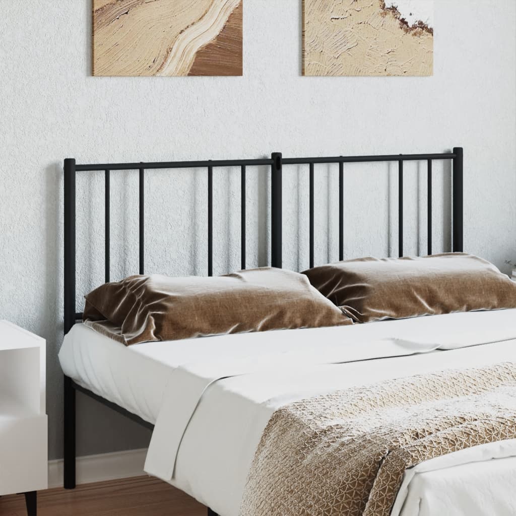 Utskiftbar sengegavl i metall svart 135 cm vidaXL