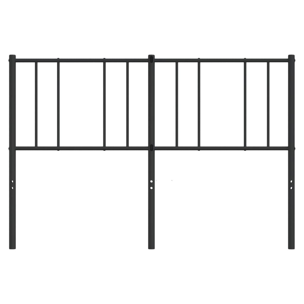 Utskiftbar sengegavl i metall svart 135 cm vidaXL