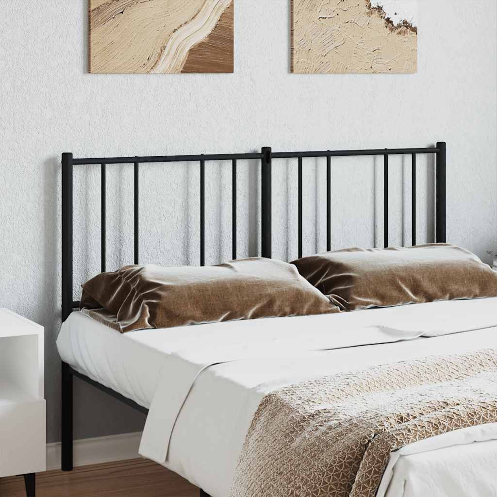 Utskiftbar sengegavl i metall svart 140 cm vidaXL