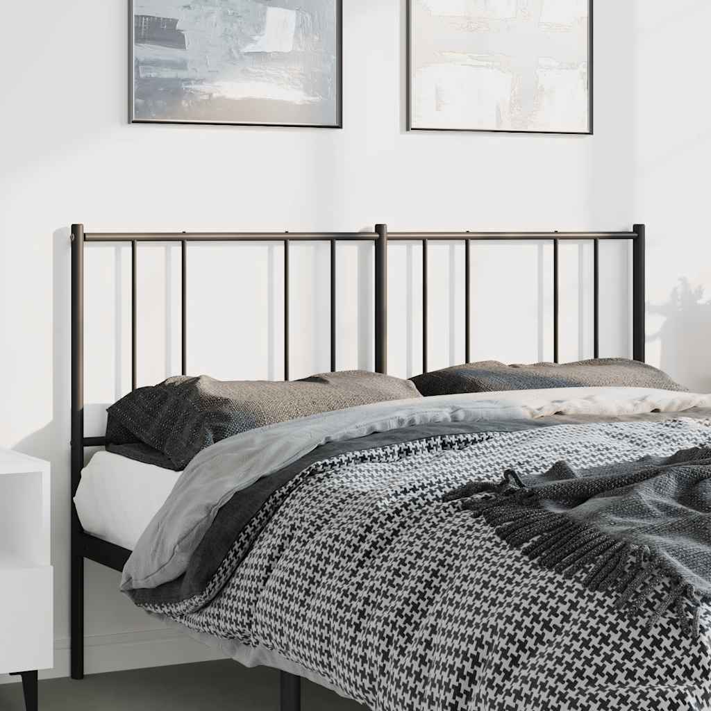 Utskiftbar sengegavl i metall svart 150 cm vidaXL