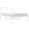 Sengeramme i metall med hodegavl hvit 80x200 cm