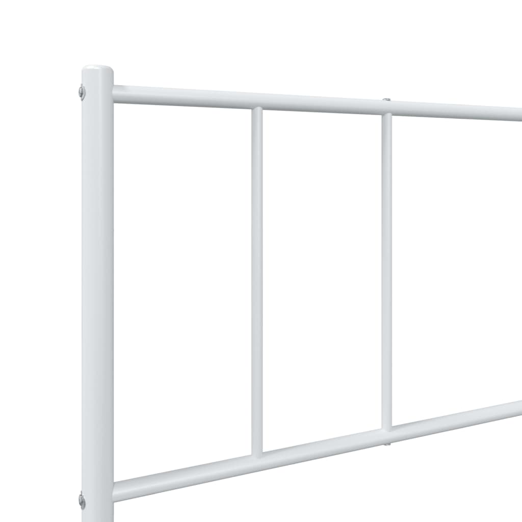 Sengeramme i metall med hodegavl hvit 80x200 cm