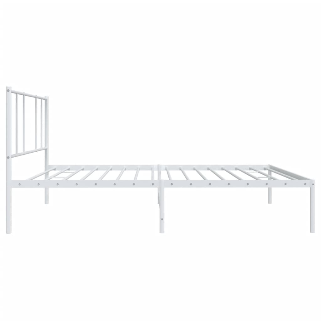 Sengeramme i metall med hodegavl hvit 107x203 cm