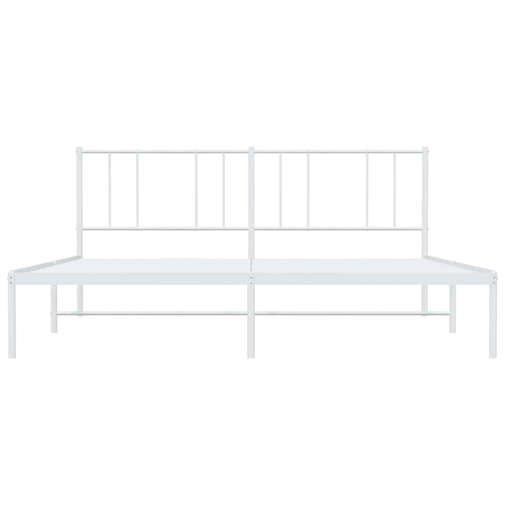 Sengeramme i metall med sengegavl hvit 180x200 cm vidaXL