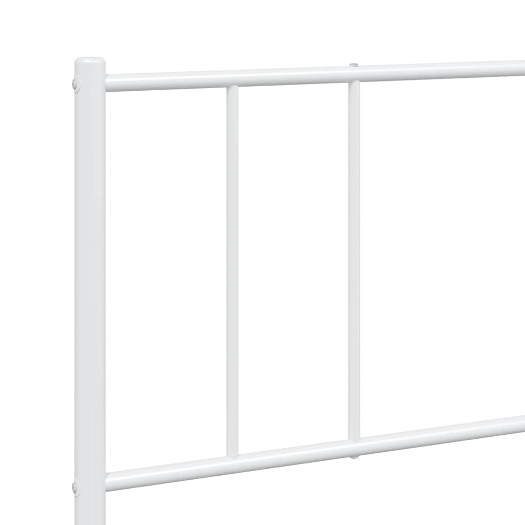 Sengeramme i metall med sengegavl hvit 180x200 cm vidaXL