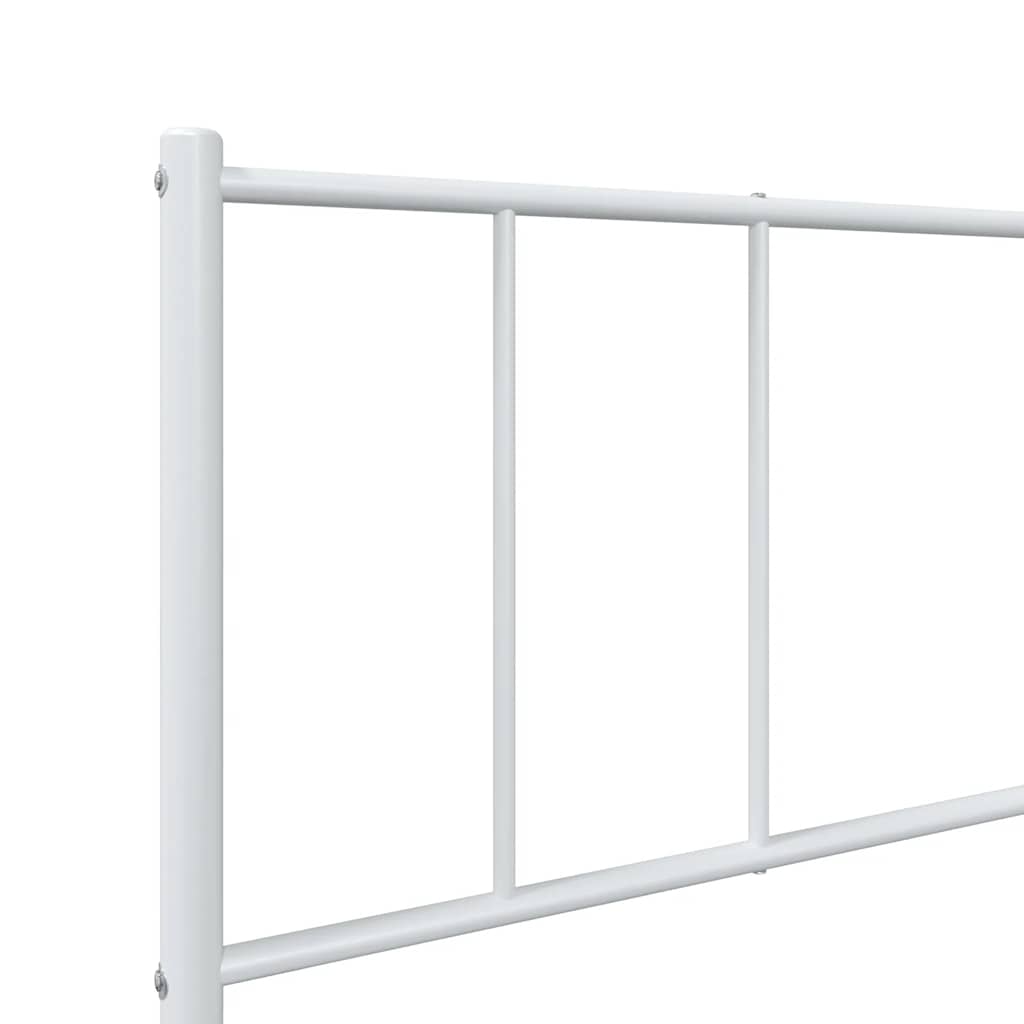 Sengeramme i metall med hode- og fotgavl hvit 75x190 cm