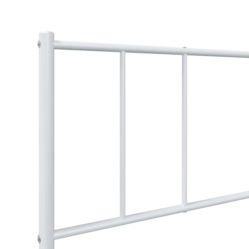 Sengeramme i metall med hode- og fotgavl hvit 100x200 cm