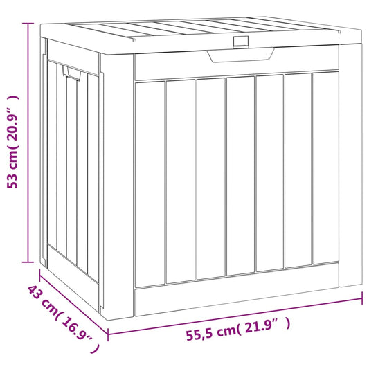 Hageoppbevaringsboks svart 55,5x43x53 cm polypropylen vidaXL