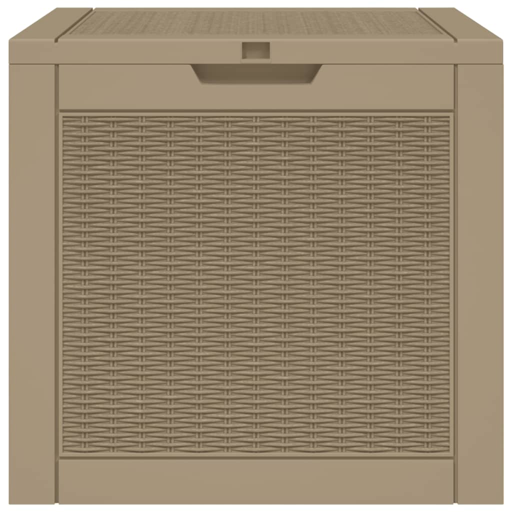 Hageoppbevaringsboks lysebrun 55,5x43x53 cm polypropylen vidaXL