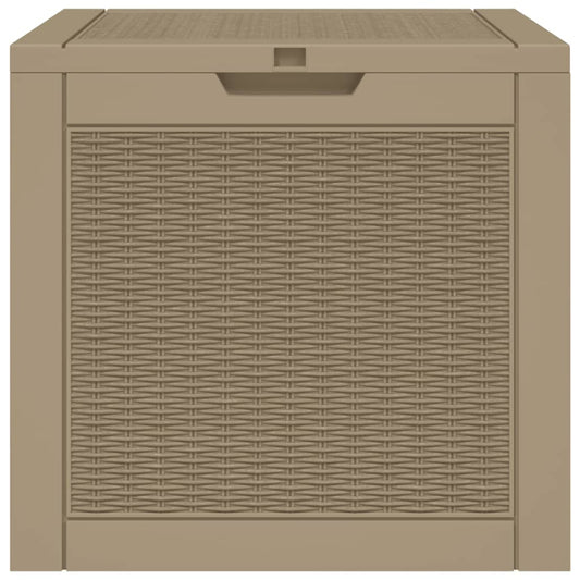 Hageoppbevaringsboks lysebrun 55,5x43x53 cm polypropylen vidaXL