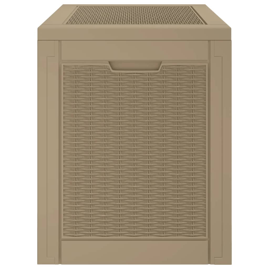 Hageoppbevaringsboks lysebrun 55,5x43x53 cm polypropylen vidaXL