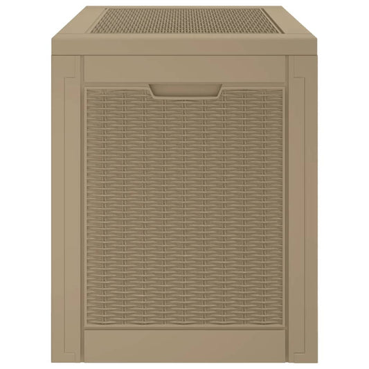 Hageoppbevaringsboks lysebrun 55,5x43x53 cm polypropylen vidaXL