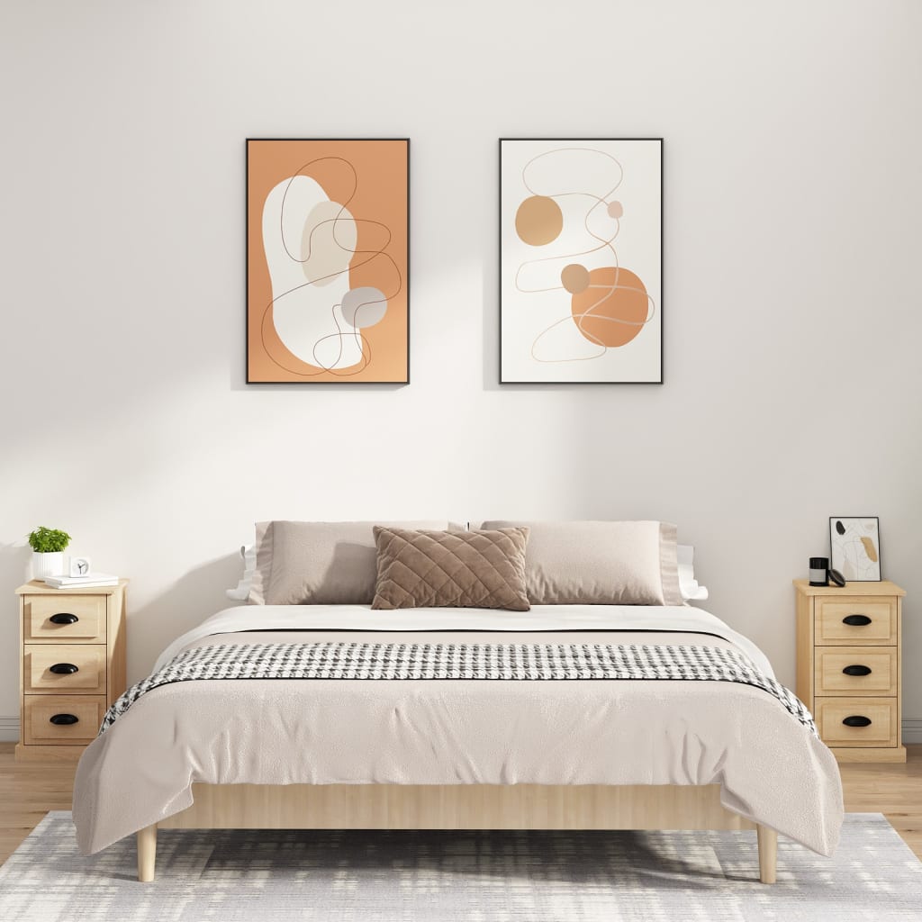 Nattbord sonoma eik 39x39x67 cm konstruert tre