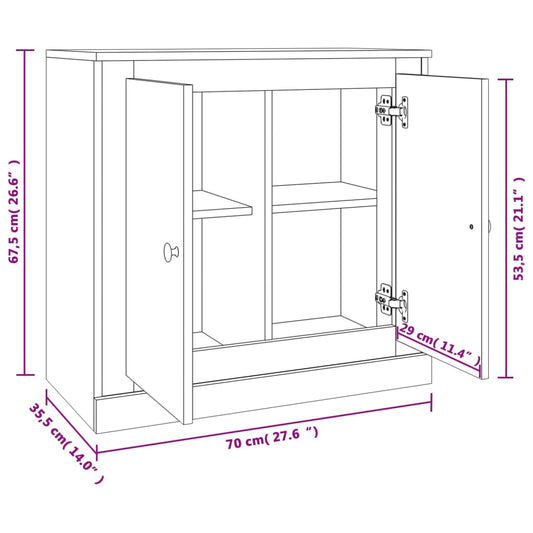 Skjenk sonoma eik 70x35,5x67,5 cm konstruert tre