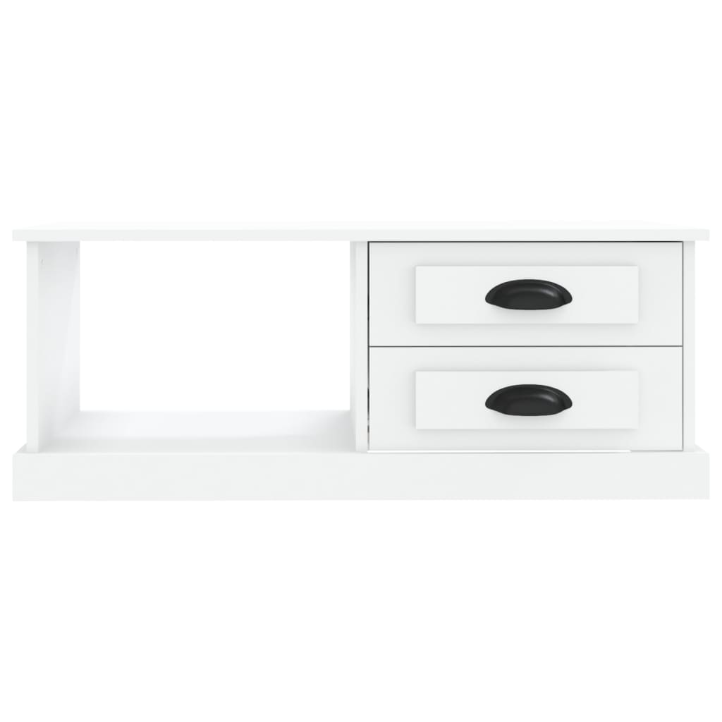 Salongbord hvit 90x50x35 cm konstruert tre
