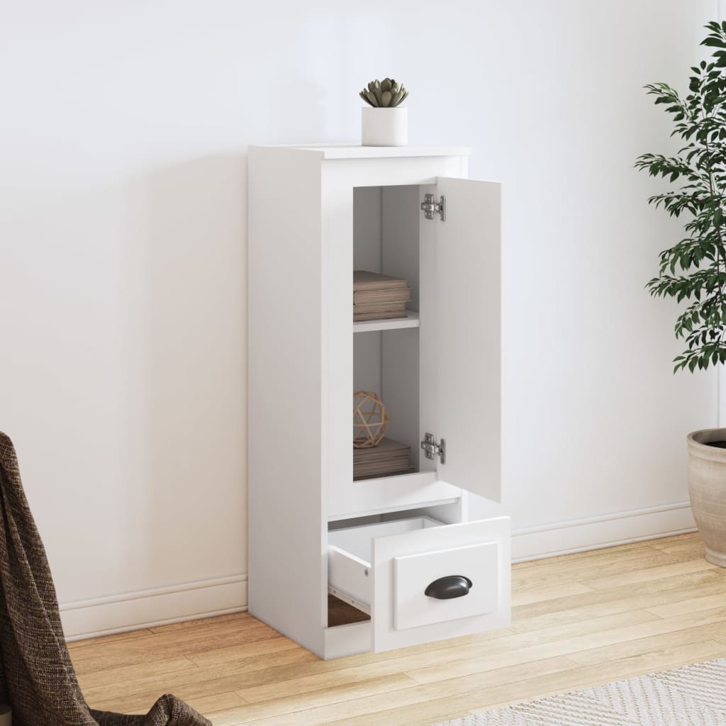 Highboard hvit 36x35,5x103,5 cm konstruert tre