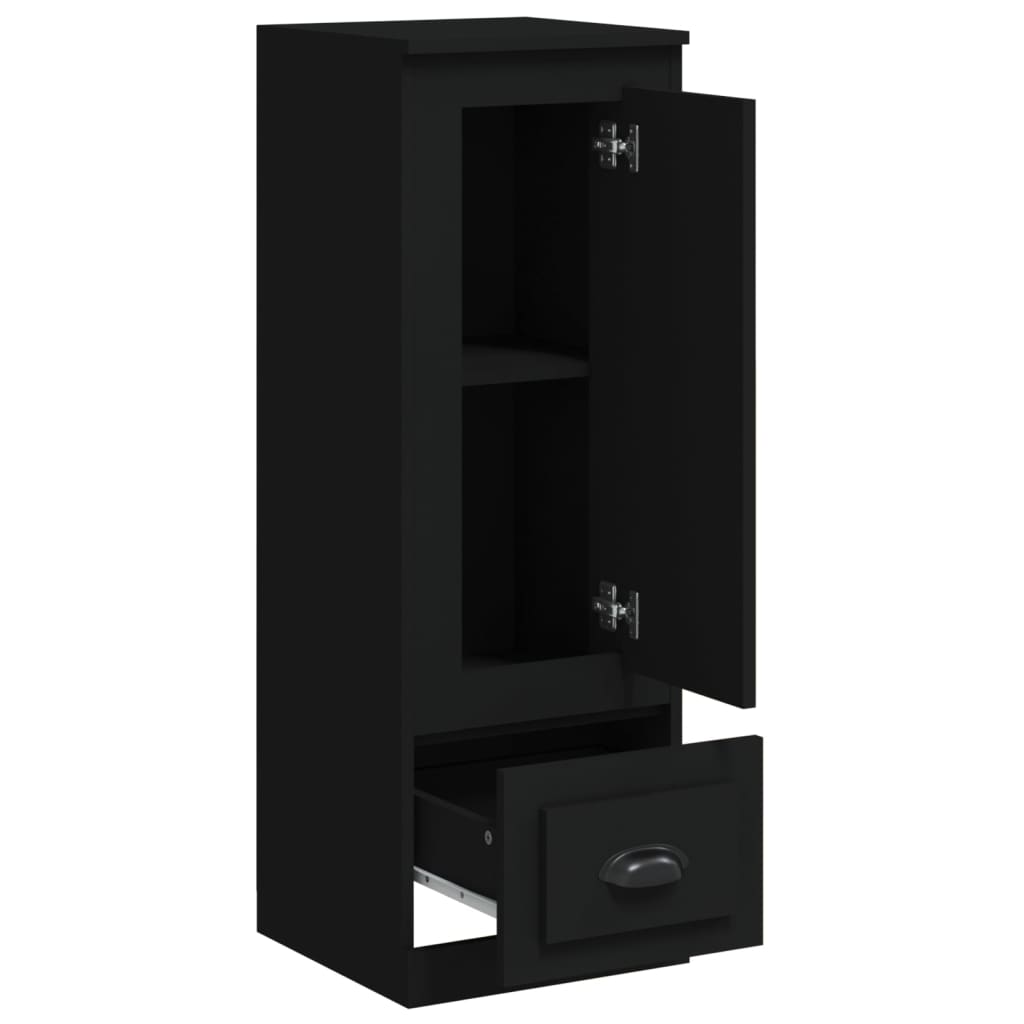 Highboard svart 36x35,5x103,5 cm konstruert tre