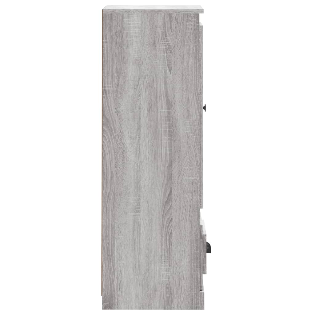 Highboard grå sonoma 36x35,5x103,5 cm konstruert tre