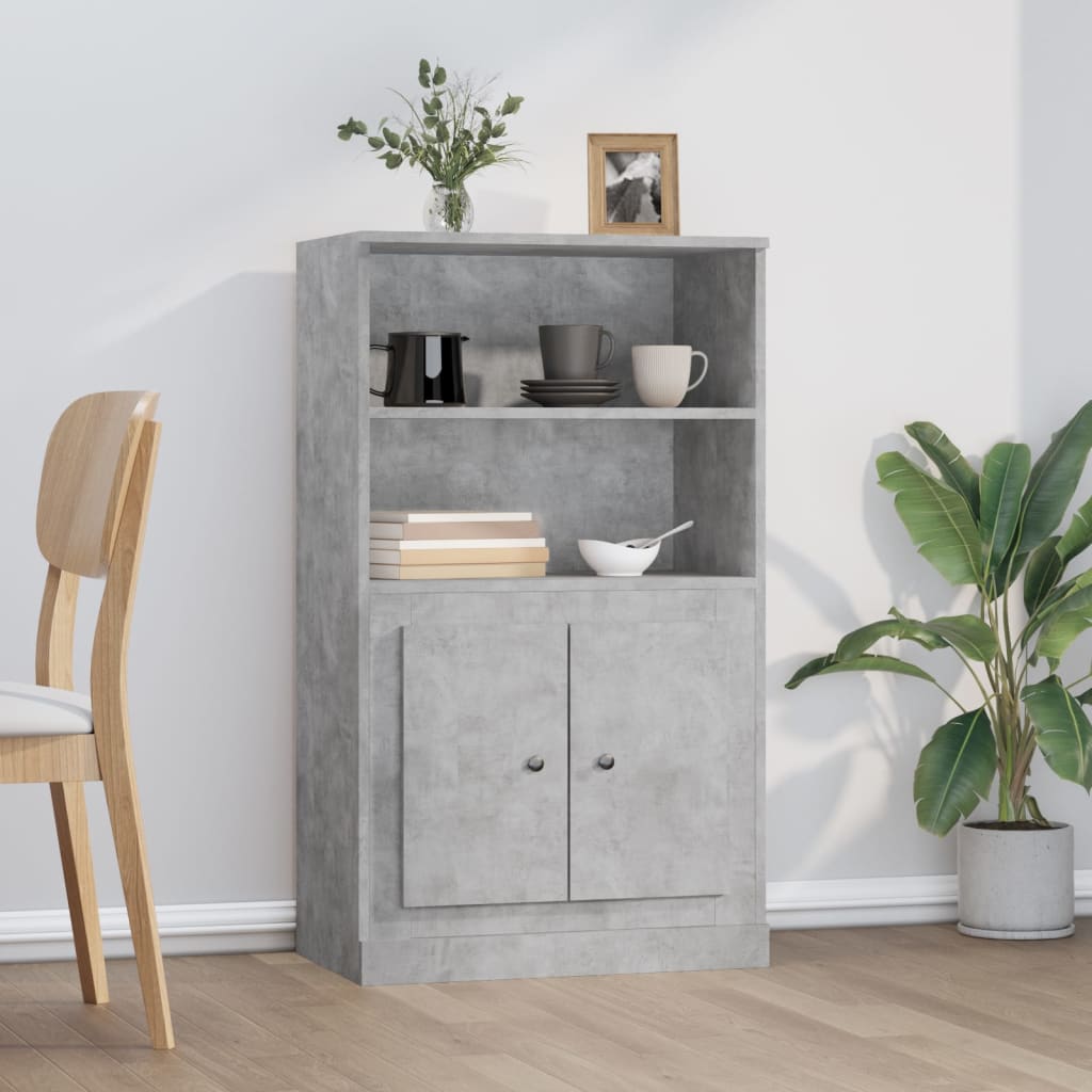 Highboard betonggrå 60x35,5x103,5 cm konstruert tre