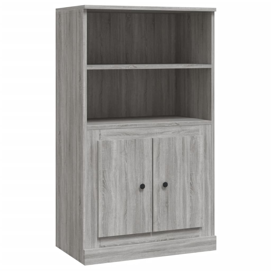 Highboard grå sonoma 60x35,5x103,5 cm konstruert tre