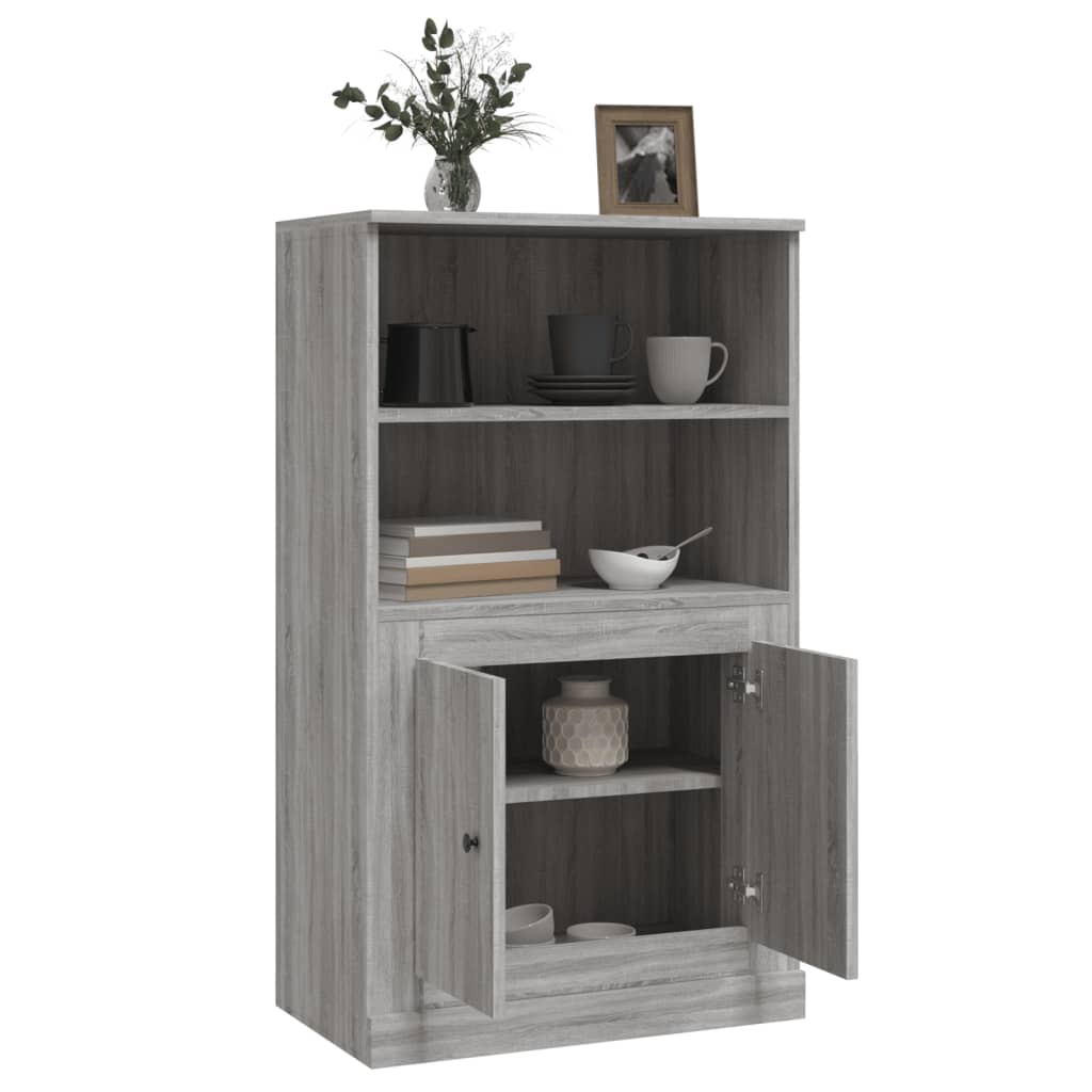 Highboard grå sonoma 60x35,5x103,5 cm konstruert tre