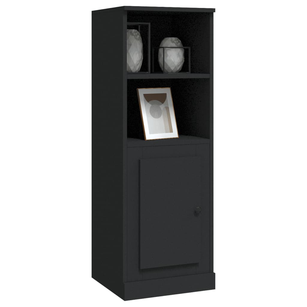 Highboard svart 36x35,5x103,5 cm konstruert tre