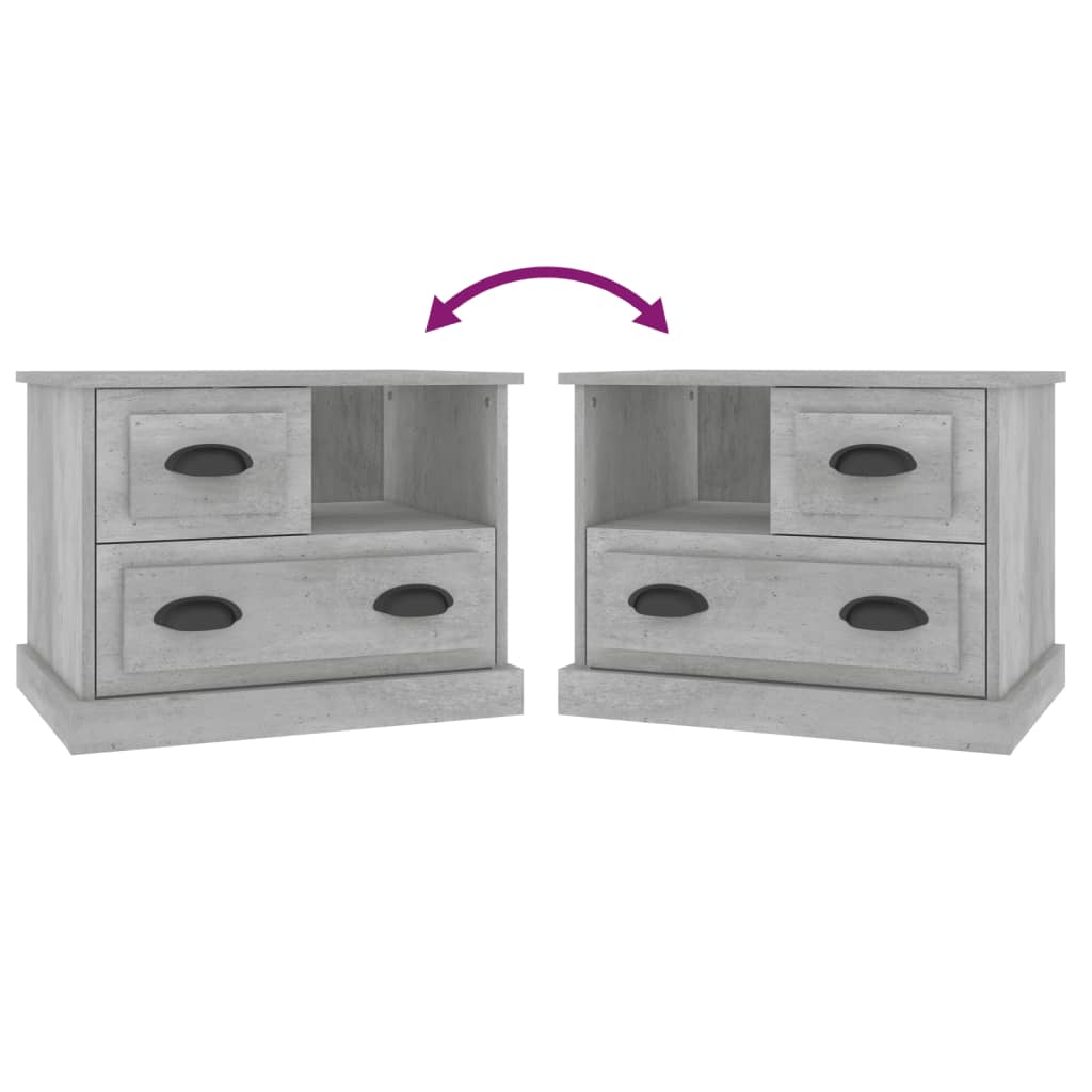 Nattbord betonggrå 60x39x45 cm