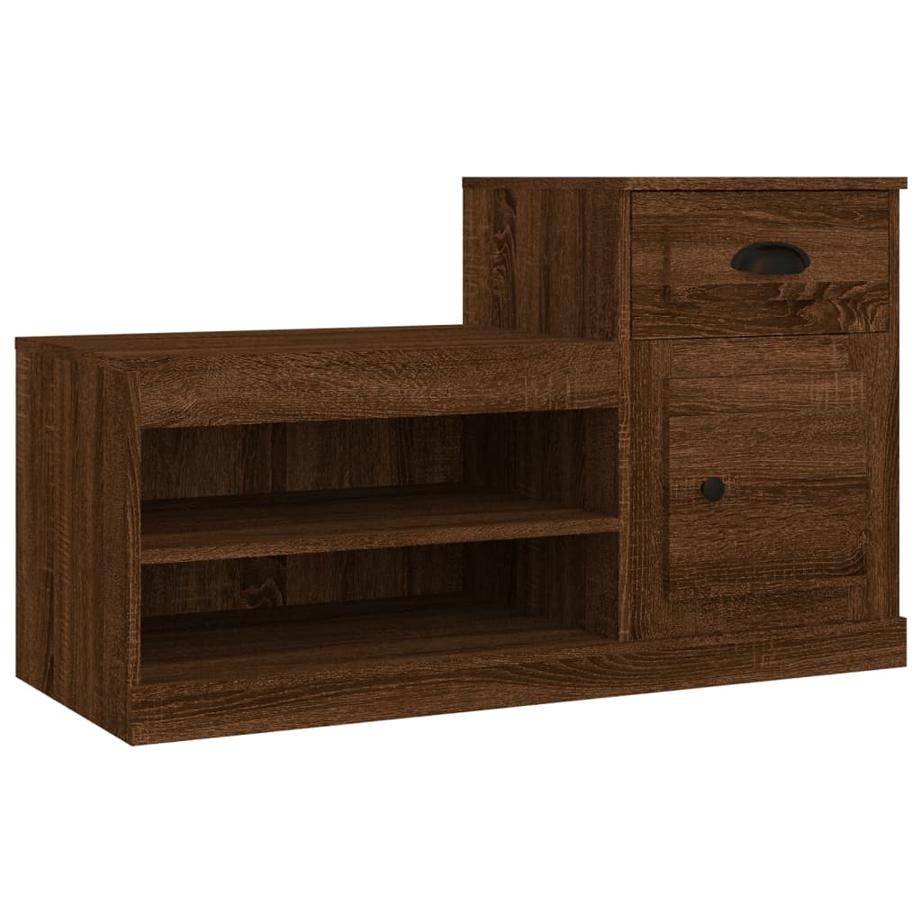 Skoskap brun eik 100x42x60 cm konstruert tre