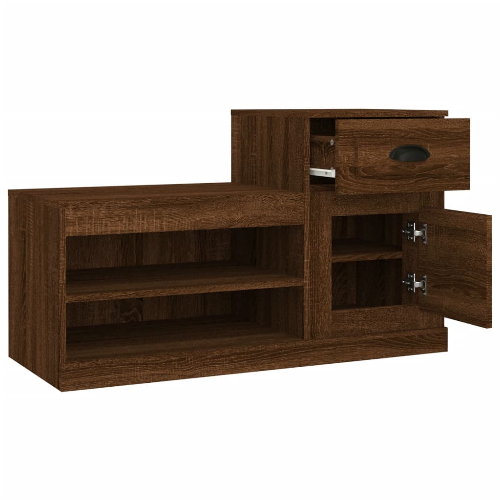 Skoskap brun eik 100x42x60 cm konstruert tre