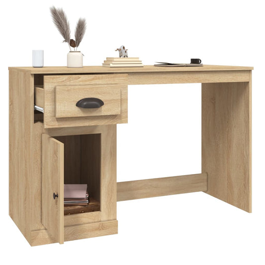 Skrivebord med skuff sonoma eik 115x50x75 cm konstruert tre