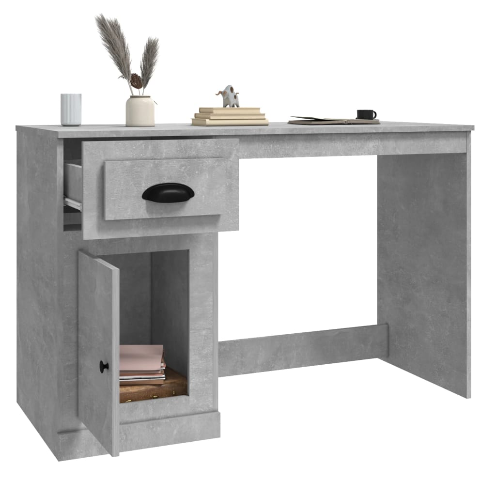Skrivebord med skuff betonggrå 115x50x75 cm konstruert tre vidaXL