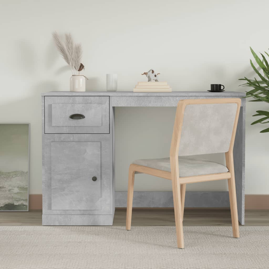 Skrivebord med skuff betonggrå 115x50x75 cm konstruert tre vidaXL