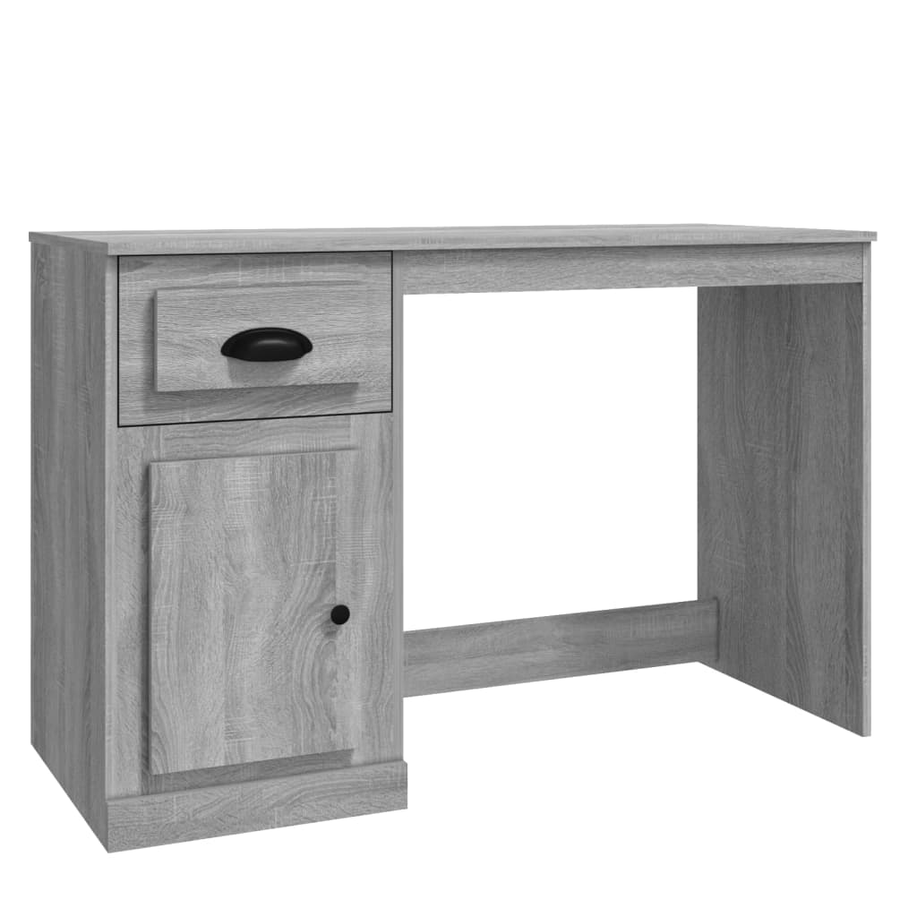 Skrivebord med skuff grå sonoma 115x50x75 cm konstruert tre