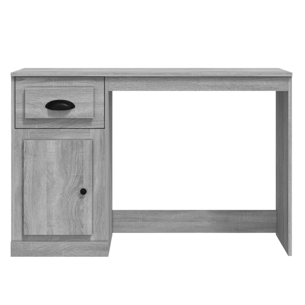 Skrivebord med skuff grå sonoma 115x50x75 cm konstruert tre