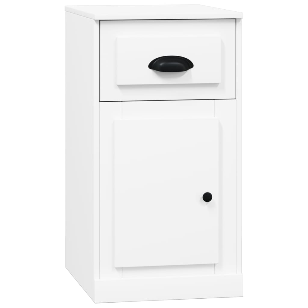 Sideskap med skuff hvit 40x50x75 cm konstruert tre