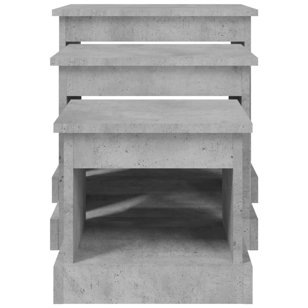 Salongbord 3 stk betonggrå konstruert tre vidaXL