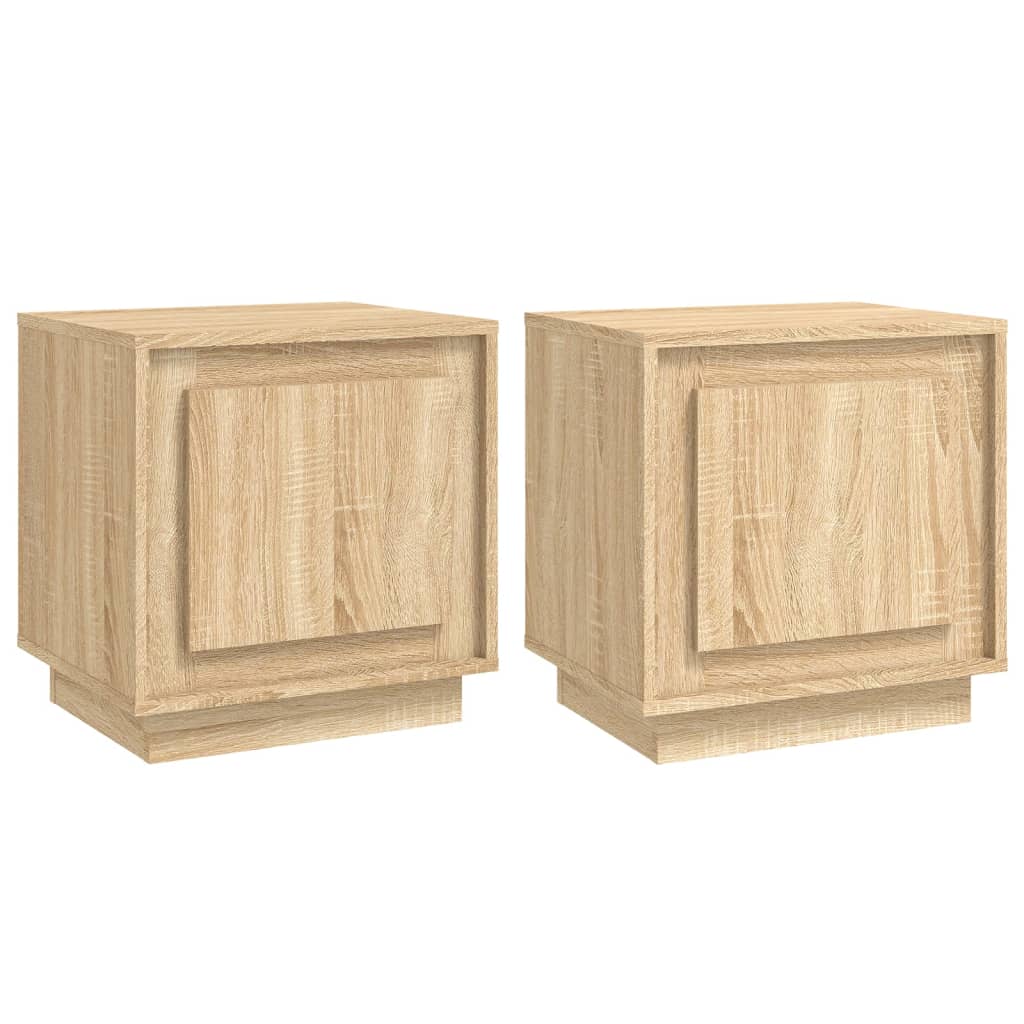 Nattbord 2 stk sonoma eik 44x35x45 cm konstruert tre