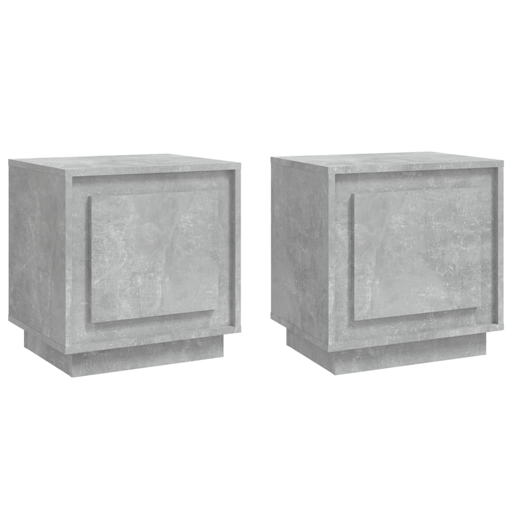 Nattbord 2 stk betonggrå 44x35x45 cm konstruert tre