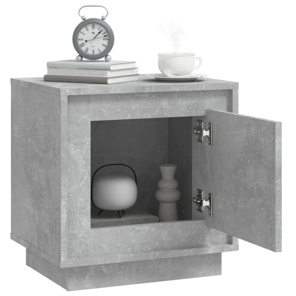 Nattbord 2 stk betonggrå 44x35x45 cm konstruert tre
