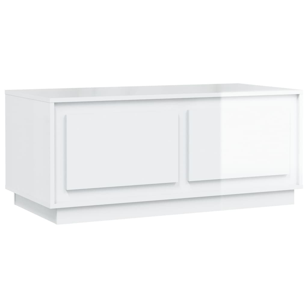 Salongbord høyglans hvit 102x50x44 cm konstruert tre