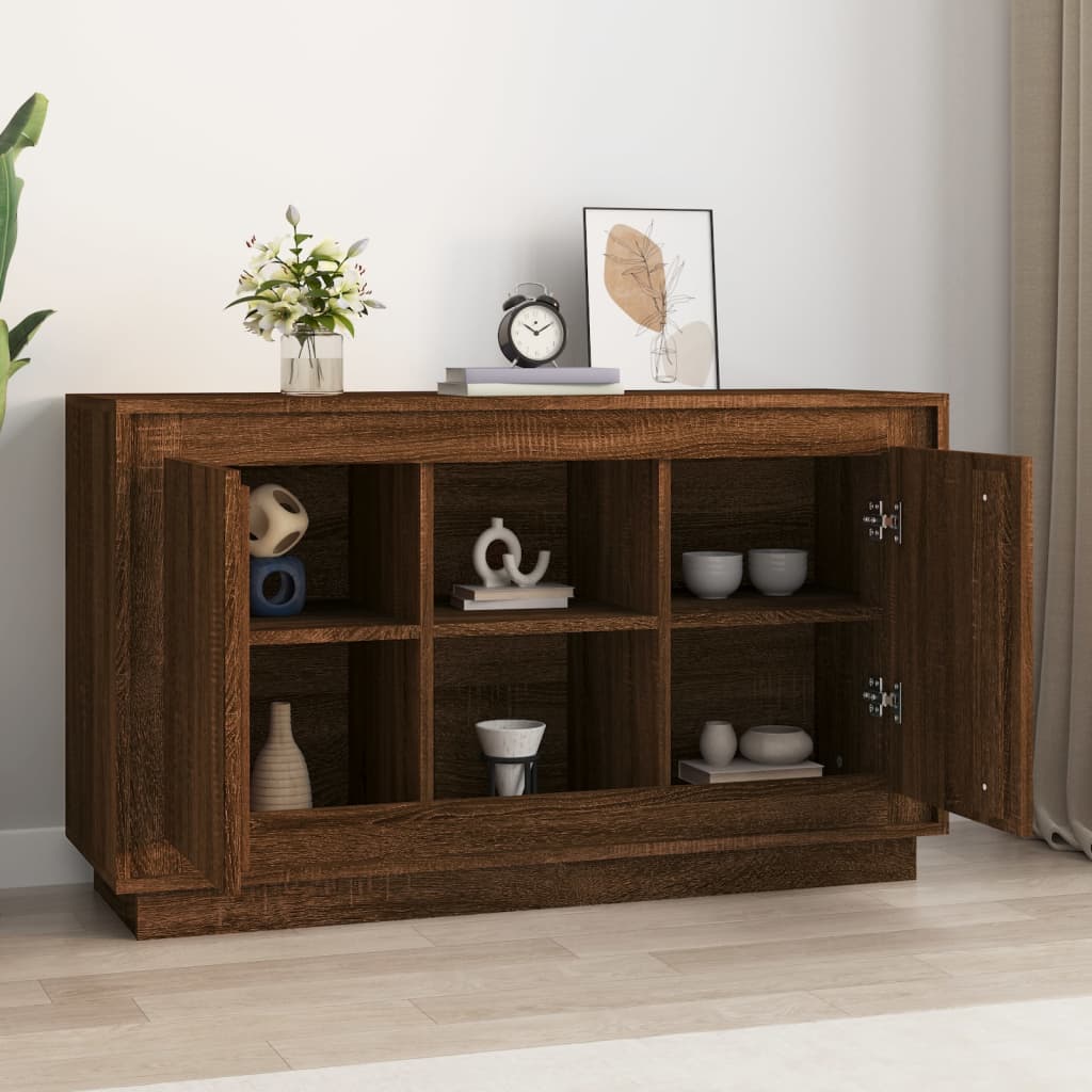 Skjenk brun eik 102x35x60 cm konstruert tre