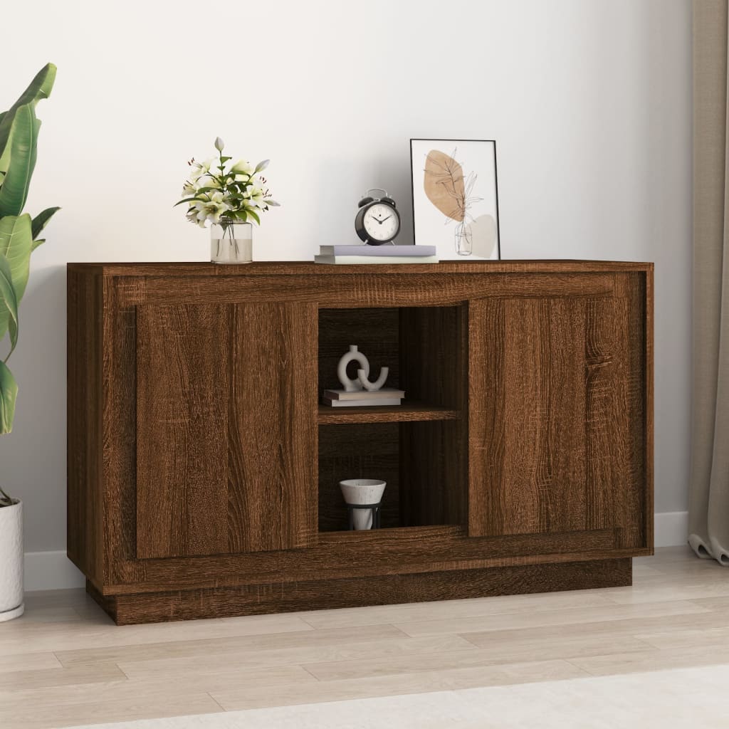 Skjenk brun eik 102x35x60 cm konstruert tre