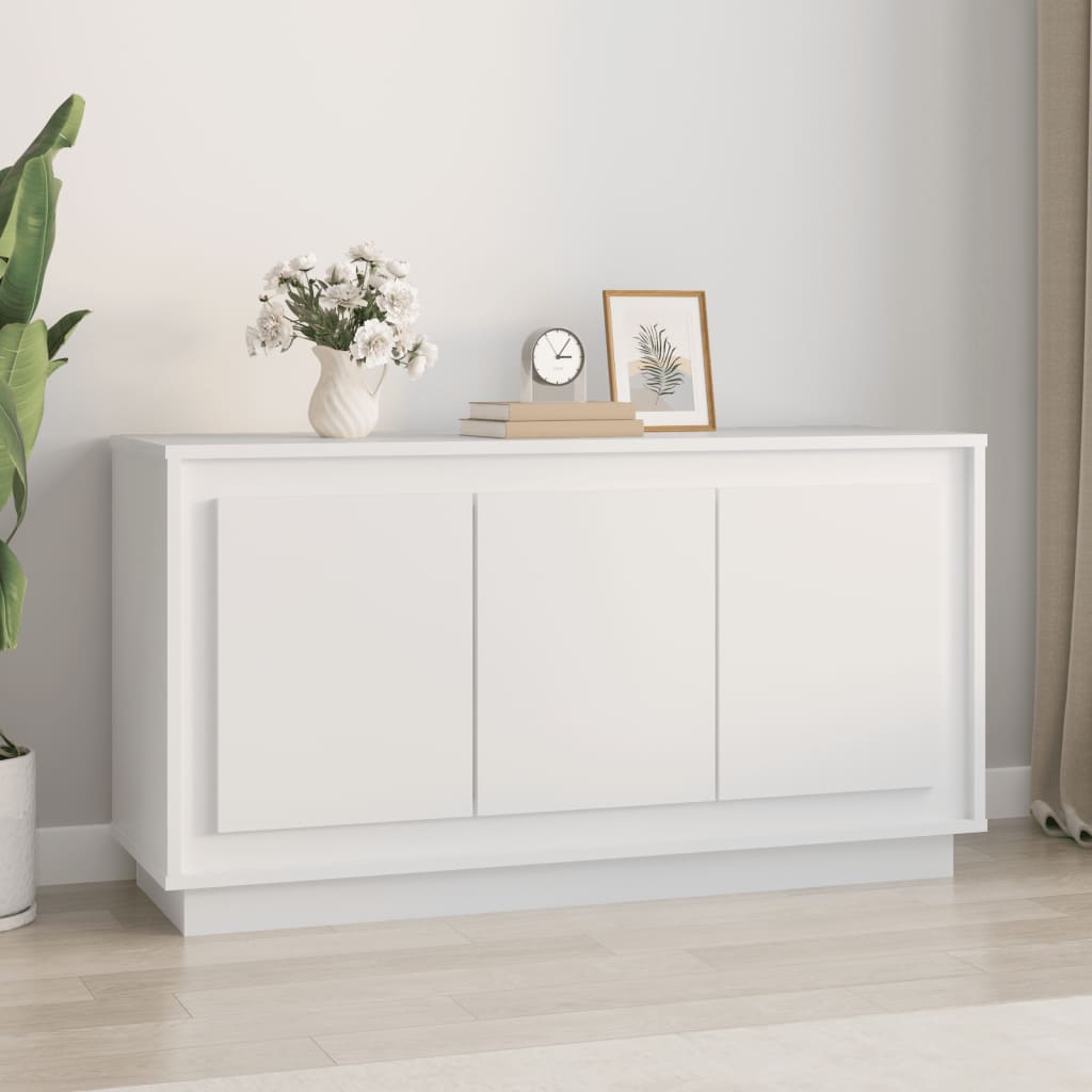 Skjenk hvit 102x35x55 cm konstruert tre