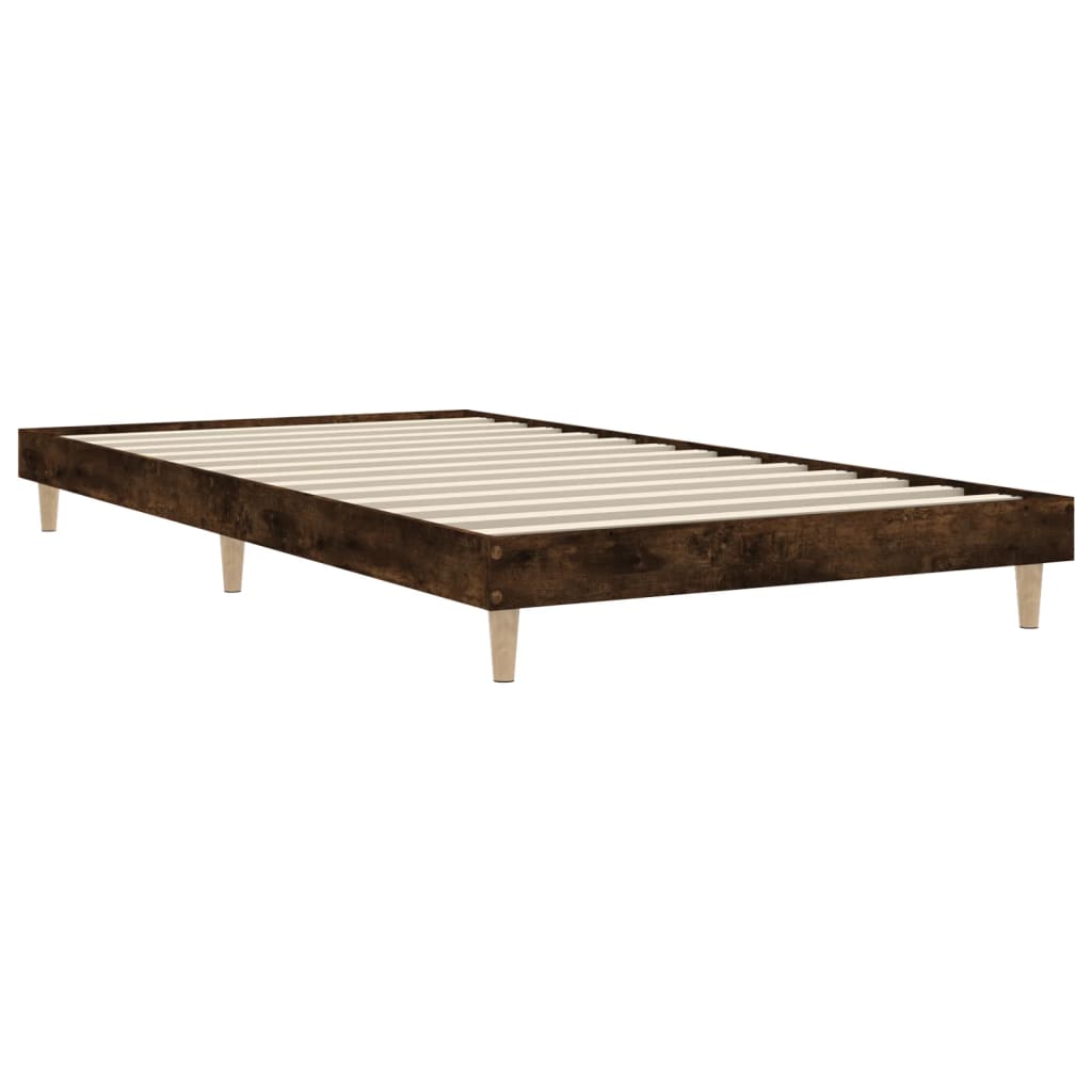 Sengeramme uten madrass røkt eik 100x200 cm konstruert tre