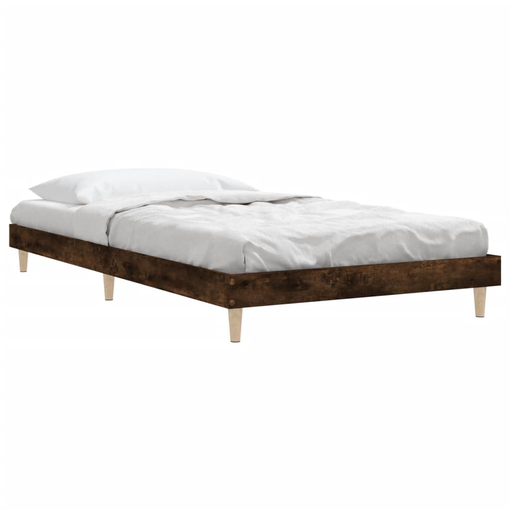 Sengeramme uten madrass røkt eik 100x200 cm konstruert tre