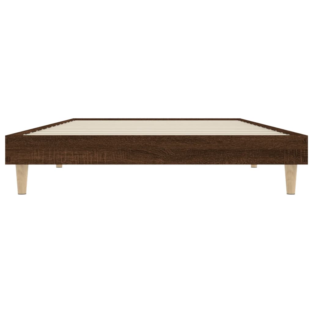 Sengeramme uten madrass brun eik 90x200 cm konstruert tre