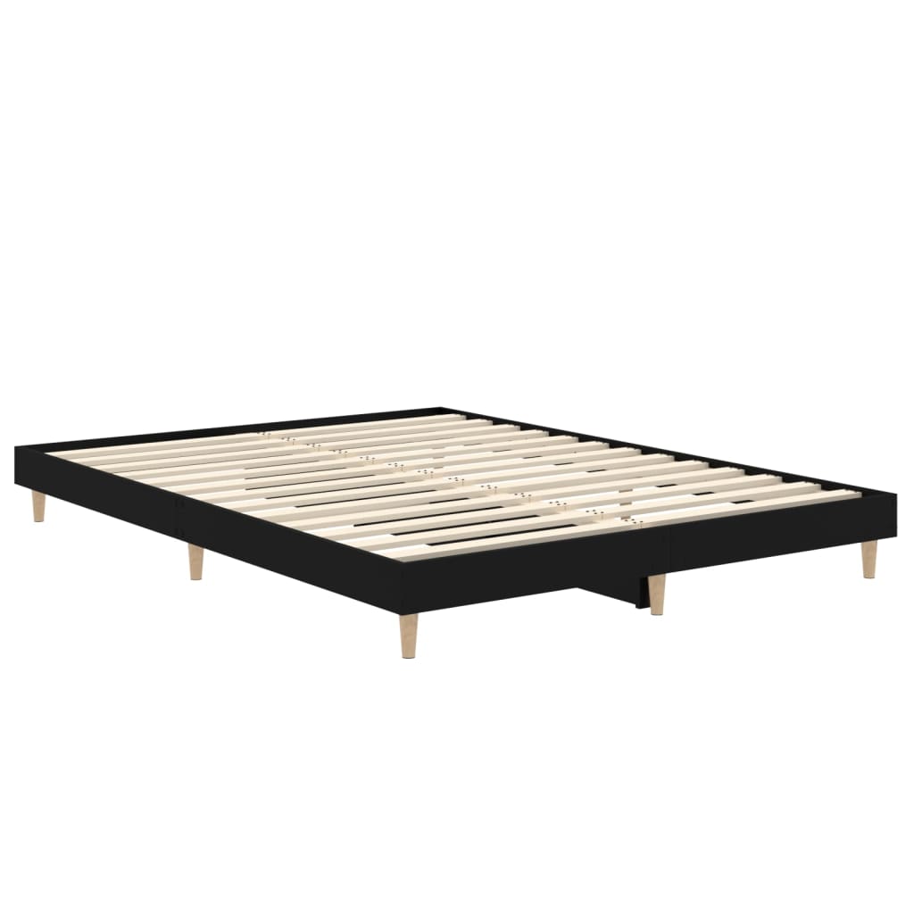 Sengeramme svart 140x190 cm konstruert tre
