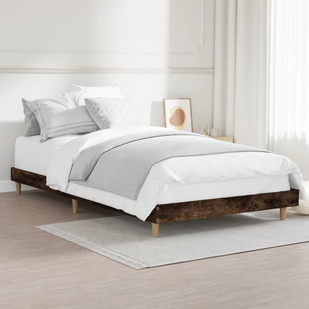 Sengeramme uten madrass røkt eik 90x190 cm konstruert tre
