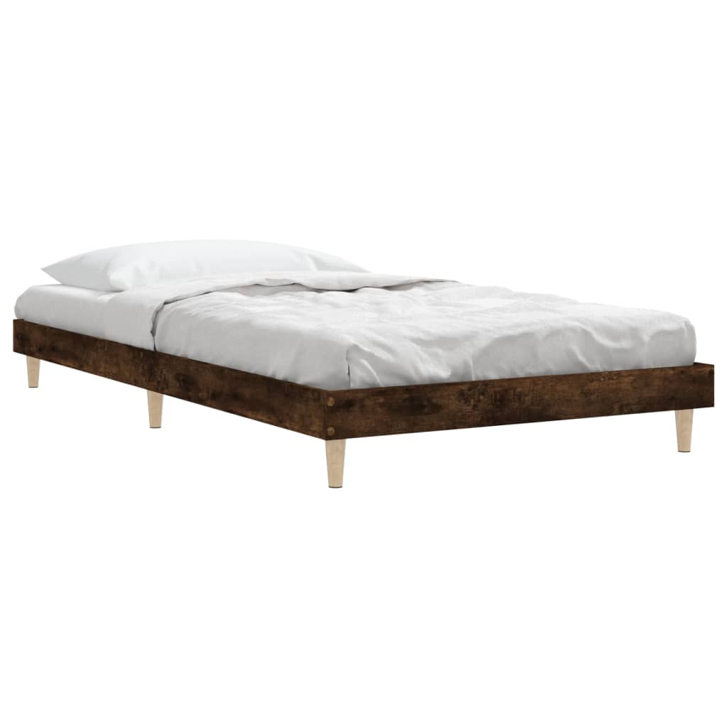 Sengeramme uten madrass røkt eik 90x190 cm konstruert tre